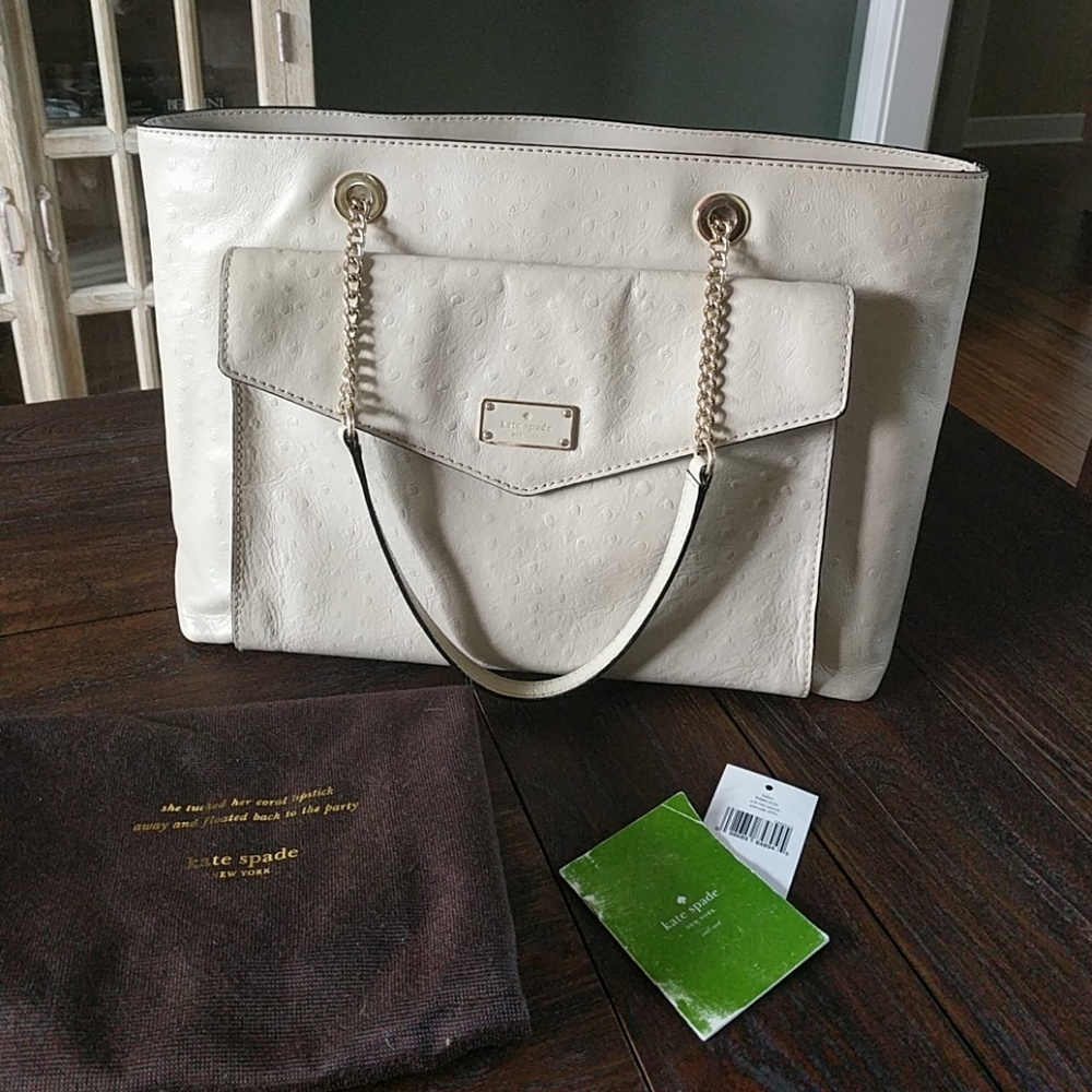 EUC ♠️ Kate Spade Halsey A La Vita Ostrich Bag